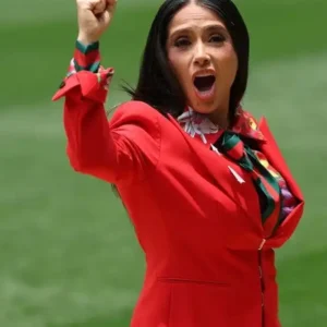 Salma Hayek FIFA World Cup 2026 Opening Ceremony Red Suit