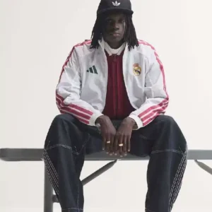 Shop Adidas Real Madrid Home Anthem Zip-Up White Jacket For Men and Women