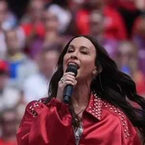 Shop Alanis Morissette FIFA World Cup Openeing Ceremony 2026 Red Leather Jacket