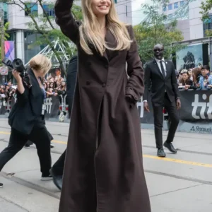 Shop Angelina Jolie World Premiere 2026 Brown Trench Coat