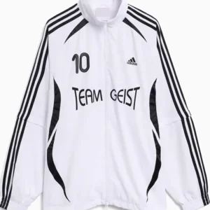 Shop Bad Bunny 2026 Adidas Originals Adilenium White Track Jacket For Men and Women