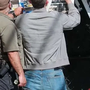 Shop Ben Affleck Jimmy Kimmel Live Grey Suede Bomber Jacket For Men and Women