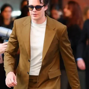 Shop Bill Skarsgård New York City 2026 Brown Blazer For Men