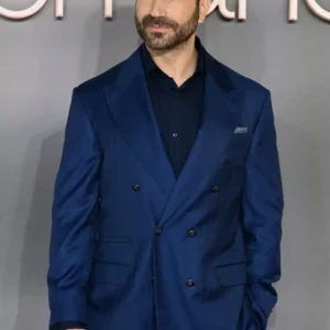 Shop Brett Goldstein Office Romance 2026 Daniel Blanchflower Blue Suit For Men