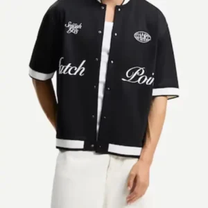 Shop Ciaran Davies Love Island UK All Stars S03 Retro Collar Black Shirt