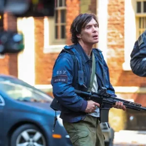 Shop Cillian Murphy A Quiet Place 2026 Navy Blue Bomber Jacket