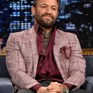 Shop Conor McGregor The Tonight Show Starring Jimmy Fallon S13 Plaid Blazer For Men and Women