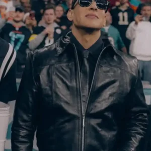Shop Daddy Yankee Halftime Show Black Leather Jacket For Men and Women