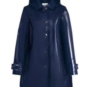 Shop Dylan Dreyer The Today Show 2026 Navy Blue Hooded Rain Jacket For Women