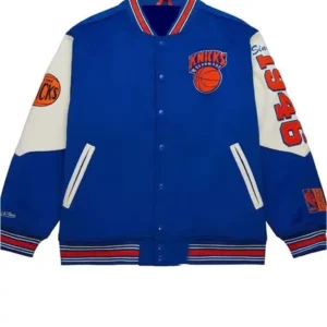 Shop Egypt Dean Knicks Victory Parade 2026 Blue Wool Varsity Jacket