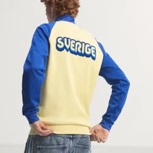 Shop FIFA World Cup 2026 Adidas Sweden Team Cream and Royal Blue Track Jacket