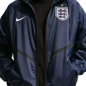 Shop FIFA World Cup Nike England Soccer Anthem Navy Blue Parachute Jacket For Men and Women