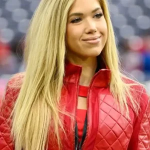 Shop Gracie Hunt NFL Kansas City Chiefs 2026 Red Quailed Leather Jacket