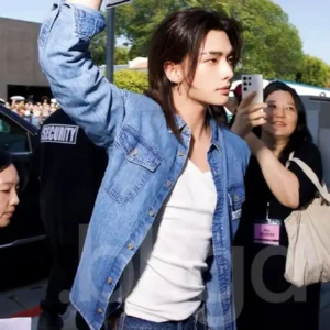 Shop Hyunjin Los Angeles Blue Denim Jacket