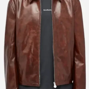 Shop Jaafar Jackson Michael Movie 2026 Premiere Brown Leather Jacket