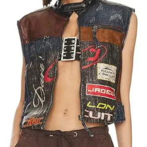Shop Jaded London Daytona Charlotte Flair Moto Leather Vest