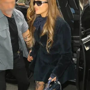 Shop Jennifer Lopez New York 2026 Blue Velvet Flare Blazer For Women