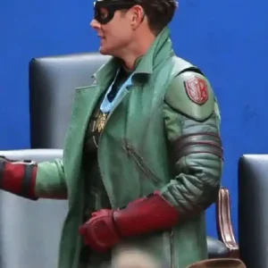 Shop Jensen Ackles TV Series Vought Rising 2026 Soldier Boy Green Tactical Leather Armor Long Vest