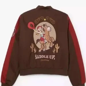 Shop Jessie Saddle 2026 Movie Toy Story 5 Brown and Red Bomber Jacket For Men and Women