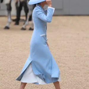 Shop Kate Middleton Trooping The Colour 2026 Blue Long Coat For Women