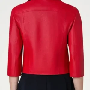 Shop Kelli Finglass Americas Sweethearts Dallas Cowboy Cheerleaders S03 Kelli Finglass Red Leather Moto Jacket For Women