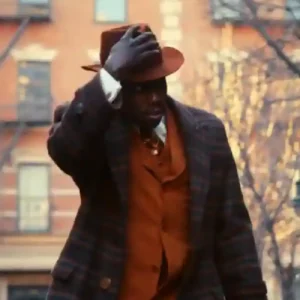 Shop Lamorne Morris TV Series Spider-Noir 2026 Robbie Robertson Brown Checkered Plaid Trench Coat For Men