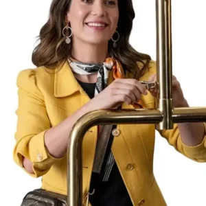 Shop Lyndsy Fonseca The Love Heist 2026 Yellow Utility Jacket