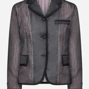 Shop Milly Alcock Supergirl 2026 Today Show NYC Striped Leather Blazer