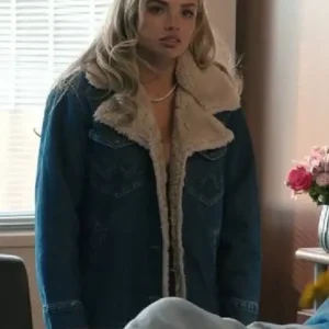 Shop Natalie Alyn TV Series Dutton Ranch Blue Denim Sherpa Jacket