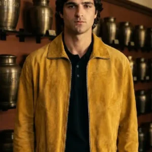 Shop Nate Jacobs TV Series Euphoria 2026 Jacob Elordi Yellow Suede Jacket