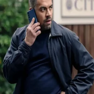 Shop Nathan Welsh TV Series Patience S02 DS Jake Hunter Black Cotton Jacket