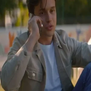 Shop Nick Robinson Movie Voicemails For Isabelle Beige Utility Shacket For Men and Women