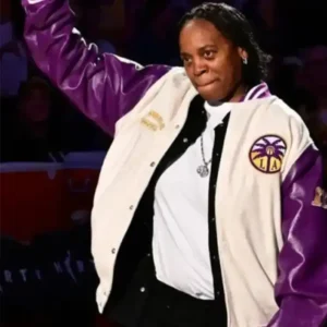 Shop Nicky McCrimmon New York Liberty v Los Angeles Sparks White and Purple Varsity Letterman Jacket