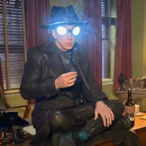 Shop Nicolas Cage New look Spider Noir Dark Brown Leather Trench Coat For Men