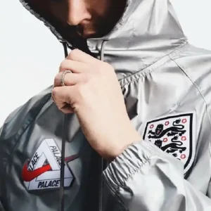 Shop Nike x Palace Fifa World Cup 2026 England Silver Reflective Anthem Hooded Jacket