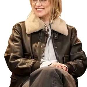 Shop Olivia Wilde I Want Your Sex Los Angeles Times 2026 Black Bomber Aviator Leather Jacket