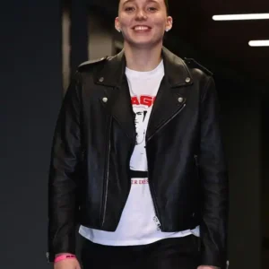 Shop Paige Bueckers Dallas Wings vs Seattle Storm Black Asymmetrical Leather Biker Jacket