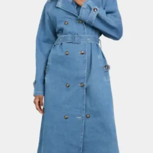 Shop Rakie Ayola 2026 TV Series Falling Belted Style Denim Trench Coat For Women