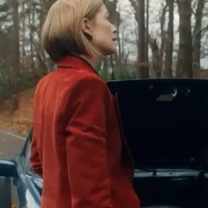 Shop Rosamund Pike Ladies First 2026 Alex Fox Suede Blazer For Women