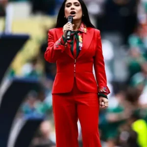 Shop Salma Hayek FIFA World Cup 2026 Opening Ceremony Red Suit For Women