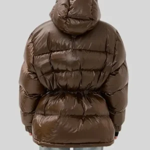 Shop TNF x Cecilie Bahnsen Himalayan Brown Puffer Hooded Jacket For Women