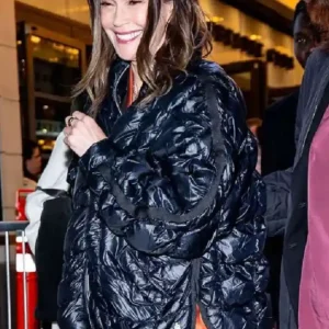 Shop Teri Hatcher NYC 2026 Street Style Blue Puffer Jacket For Men and Women