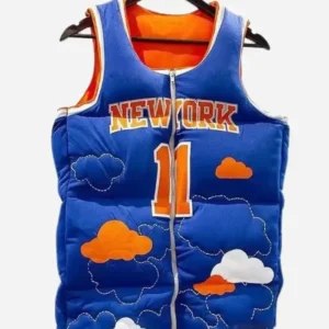 Spike Lee Basketball 2026 New York Knicks Jalen Brunson Blue Puffer Vest For Men and Women