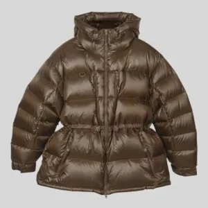 TNF x Cecilie Bahnsen Himalayan Brown Puffer Hooded Jacket For Women