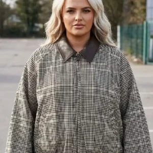 TOWIE Saffron Brown Bubble Hem Bomber Jacket