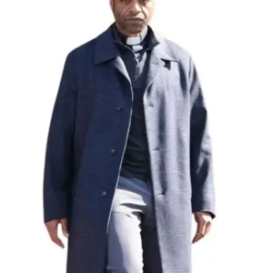 The Exorcist 2026 Chiwetel Ejiofor Blue Wool Coat