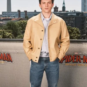 Tom Holland Spider-Man Brand New Day Amano Conference Berlin 2026 Prada Leather Jacket
