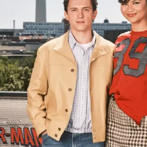 Tom Holland Spider-Man Brand New Day Promotion Amano Conference Berlin 2026 Prada Leather Jacket