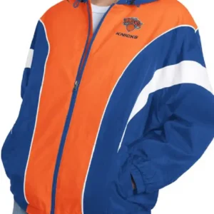 Whoopi Goldberg TV Show The View New York Knicks Colorblock Orange and Blue Jacket