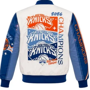 Youth New York Knicks JH Design 2026 NBA Finals Champions Cream Jacket
